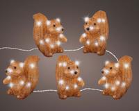 LED eekhoorn l18b9h14 cm bruin/kwt kerst - Lumineo