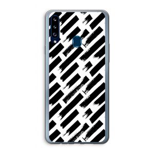 Zwarte vegen: Samsung Galaxy A20s Transparant Hoesje
