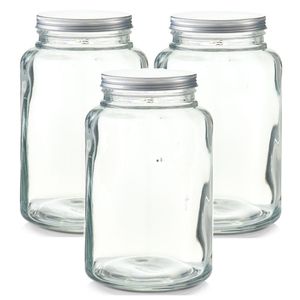 3x Grote glazen voorraadpotten/koekjespotten 4900 ml 17 x 28 cm