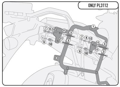 GIVI PL Zijkofferhouders, Motorspecifieke bagage, PL3112