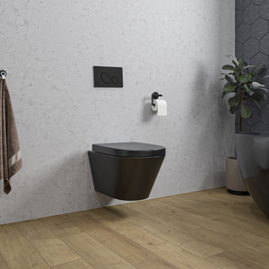 Sub StereoLine hangend toilet met softclose- en quick release-zitting, 40 x 35,5 x 53 cm, mat zwart