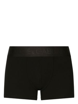 Dolce & Gabbana boxer en coton à bande logo - Noir