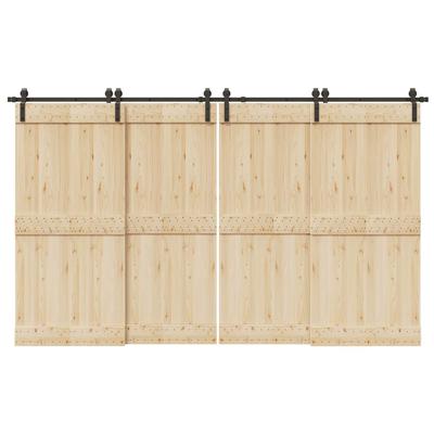 Doos met onderdelen voor schuifdeur 366 cm staal zwart