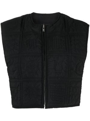 Nanushka gilet matelassé à coupe crop - Noir