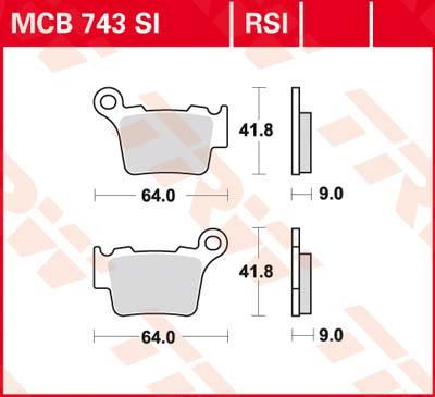 TRW Remblokken, en remschoenen voor de moto, MCB743SI Sinter offroad