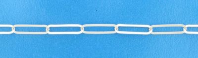 TFT Zilveren Ketting Paperclip Platte Buis 4,3 mm 42 + 2 cm