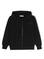 MSGM Kids hoodie zippé à logo imprimé - Noir - thumbnail