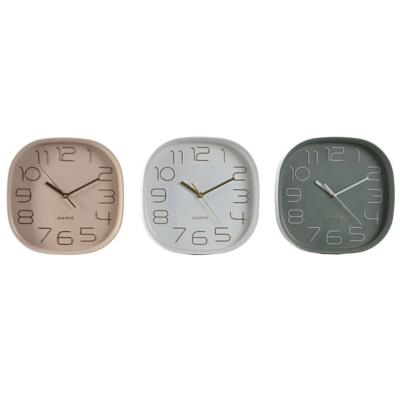 Muurklok Home ESPRIT Wit Groen PVC 28,5 x 5 x 28,5 cm (3 Stuks)