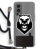 Angry Bear (white): OnePlus Nord 2 5G Transparant Hoesje met koord