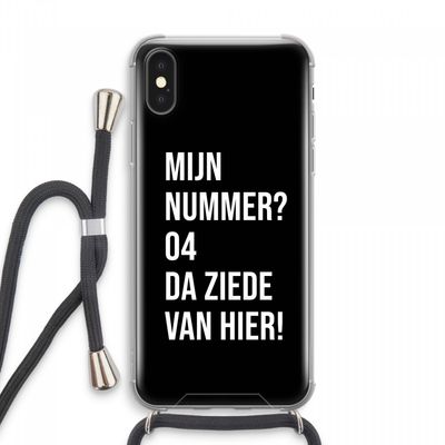 Da ziede van hier - Zwart: iPhone XS Max Transparant Hoesje met koord
