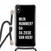 Da ziede van hier - Zwart: iPhone XS Max Transparant Hoesje met koord