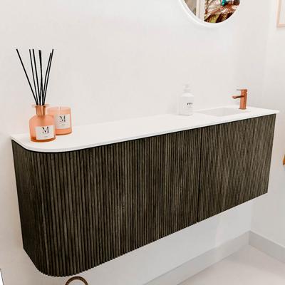 Toiletmeubel Mondiaz Joya | 111.6 cm | Meubelkleur Shadow | Faye wastafel Talc Rechts | 1 kraangat Toiletmeubel Mondiaz Joya | 111.6 cm | Meubelkleur Shadow | Faye wastafel Talc Rechts | 1 kraangat