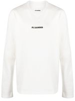 Jil Sander logo-print long-sleeves cotton T-shirt - Blanc