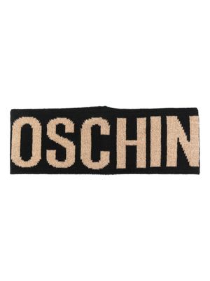 Moschino bandeau en maille intarsia - Noir