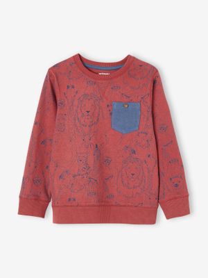 T-shirt met sweater effect en dierenmotiefjes voor jongens terracotta T-shirt met sweater effect en dierenmotiefjes voor jongens terracotta