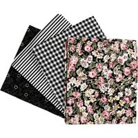 Creativ Company Patchwork stof zwart 45x55cm, 4st.
