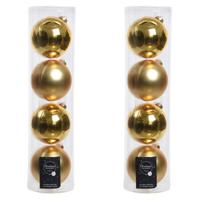 Decoris kerstballen - 8x st - goud - D10 cm - glas - kerstversiering
