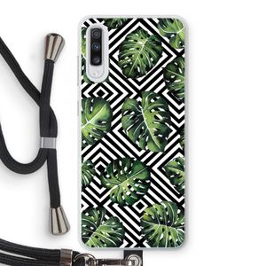 Geometrische jungle: Samsung Galaxy A70 Transparant Hoesje met koord