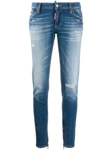 DSQUARED2 jean skinny à effet usé - Bleu