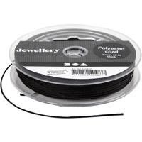 Creativ Company Polyester koord, dikte 1 mm, zwart, 50 m/ 1 rol