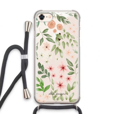 Botanical sweet flower heaven: iPhone 8 Transparant Hoesje met koord