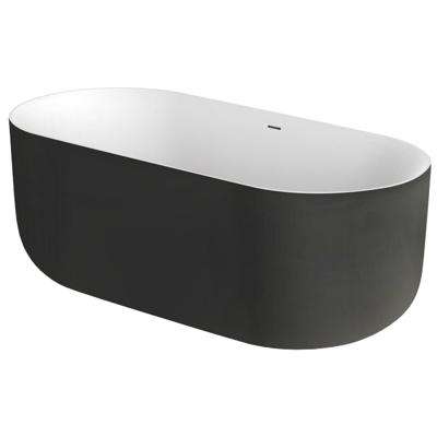 XenZ Vrijstaand Bad Mauro 180x84x64 cm Solid Surface Zwart
