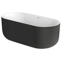 XenZ Vrijstaand Bad Mauro 180x84x64 cm Solid Surface Zwart