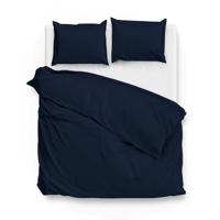 Dekbedovertrek Katoen - Eenpersoons (140x200 cm) - Navy Katoen-satijn - Dessin: Effen - Zo!Home - Dekbed-Discounter.nl
