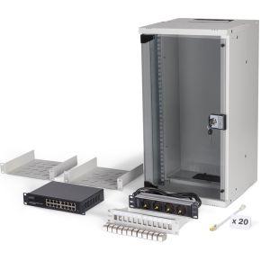 Digitus 10 network bundle, 12U cabinet and equipment, gr Grijs