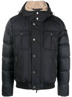 Moorer padded down hooded jacket - Noir - thumbnail