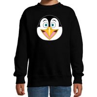 Cartoon pinguin trui zwart voor jongens en meisjes - Cartoon dieren sweater kinderen 14-15 jaar (170/176)  - - thumbnail