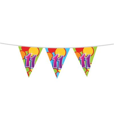 Haza Vlaggetjes - 11 jaar - leeftijd verjaardag - plastic - 10 meter