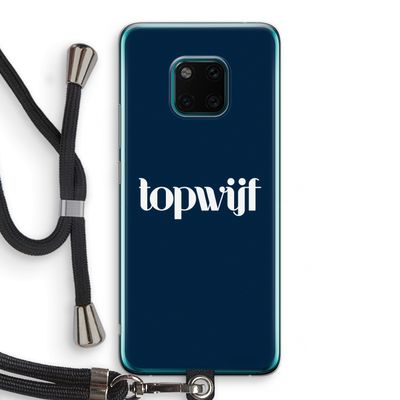 Topwijf Navy: Huawei Mate 20 Pro Transparant Hoesje met koord