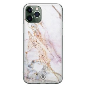 iPhone 11 Pro Max siliconen telefoonhoesje - Parelmoer marmer