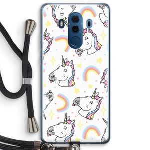 Rainbow Unicorn: Huawei Mate 10 Pro Transparant Hoesje met koord