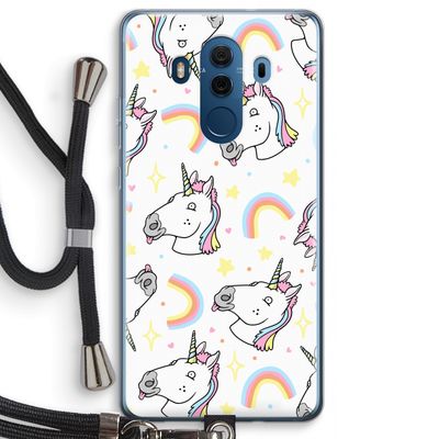 Rainbow Unicorn: Huawei Mate 10 Pro Transparant Hoesje met koord