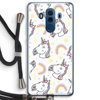 Rainbow Unicorn: Huawei Mate 10 Pro Transparant Hoesje met koord