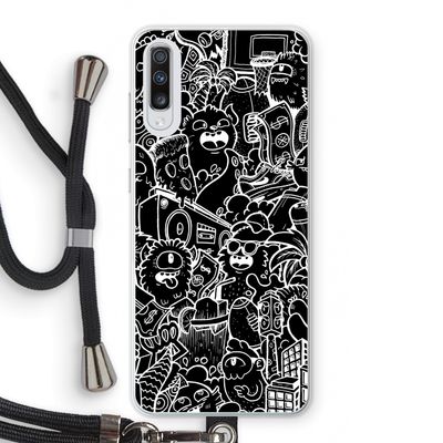 Vexx Black City : Samsung Galaxy A70 Transparant Hoesje met koord