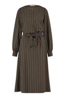 Layla etnic dress - antraciet/mustard - 07031