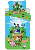 Minecraft Dekbedovertrek Outdoor Mobs- 140 x 200 cm - Katoen PRE ORDER