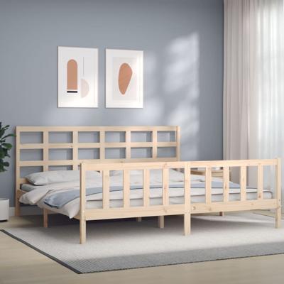 Bedframe zonder matras massief grenenhout 200x200 cm