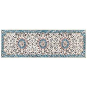 Beliani-GORDES-Loper tapijt-Beige|Blauw-80 x 240 cm-Polyester