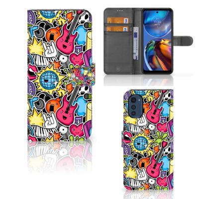 Motorola Moto E32 | Moto E32s | Wallet Case | met Pasjes | Punk Rock