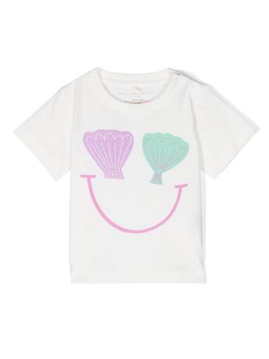 Stella McCartney Kids t-shirt à imprimé coquillage - Blanc