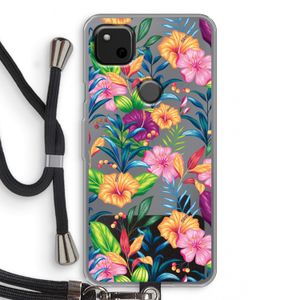 Tropisch 2: Pixel 4a Transparant Hoesje met koord