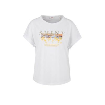 s.Oliver T-shirt met printopdruk wit/geel s.Oliver T-shirt met printopdruk wit/geel
