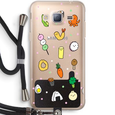 Happy bento friends: Samsung Galaxy J3 (2016) Transparant Hoesje met koord