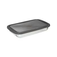 Ovenschaal met deksel - borosilicaat glas - rechthoek - 2.2 Liter - 35 x 21 x 5,5 cm