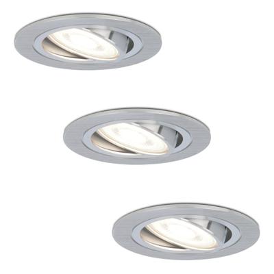 Set van 3 Chandler LED inbouwspots - GU10 5 Watt 400 lumen - 6000K Daglicht wit - Dimbaar - Rond - Kantelbaar - IP20 Voor binnen - RVS