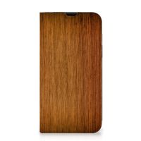 iPhone 13 Book Wallet Case Donker Hout - thumbnail